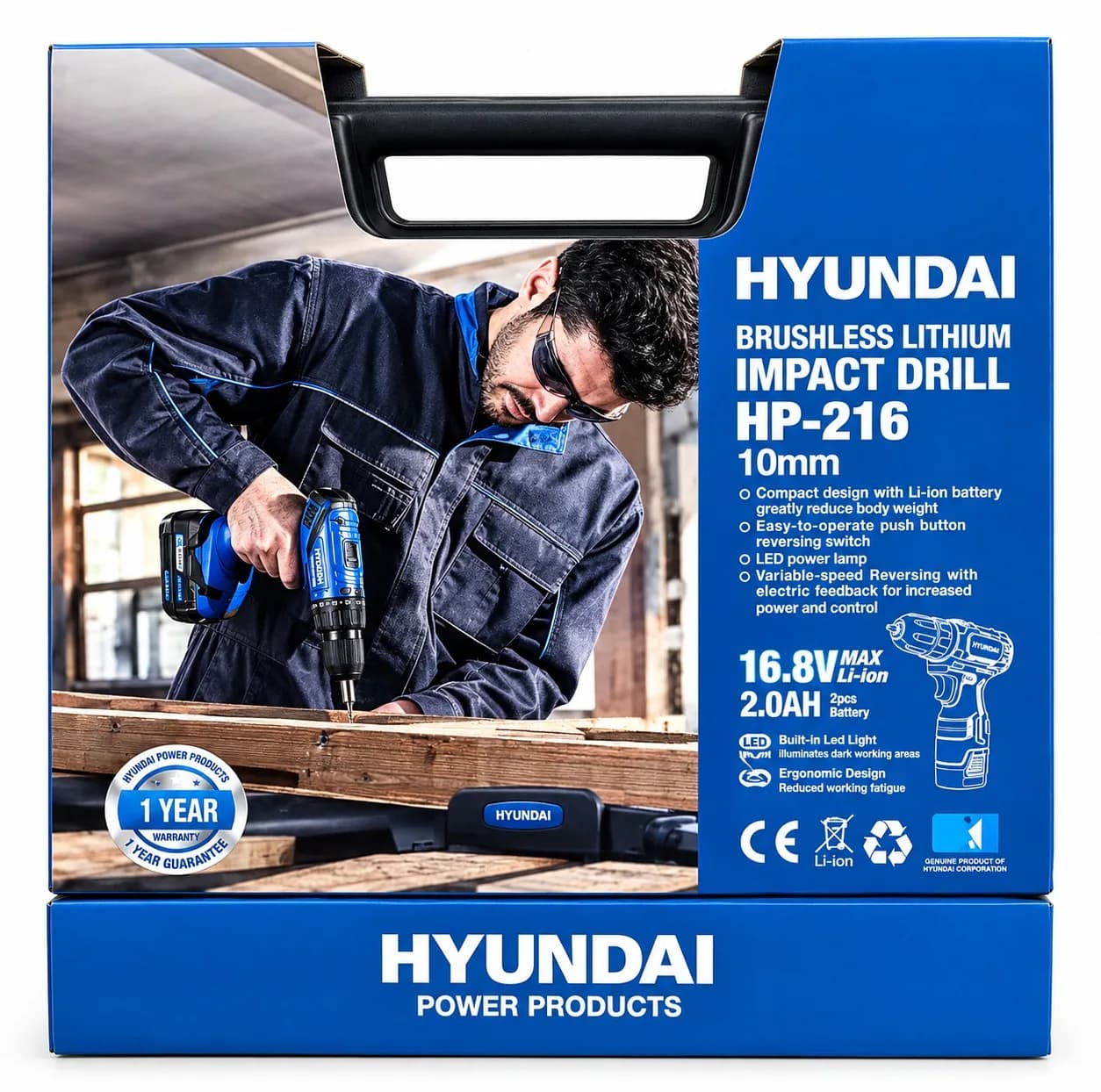 دریل پیچ گوشتی شارژی 16.8 ولت هیوندای مدل HP-216 — تصویر ۵