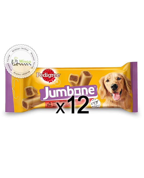 غذای تشویقی پدیگری گوشتی جامبون سایز متوسط 180 گرمی (بسته بندی 12 عددی)| Jumbone Medium 180 g