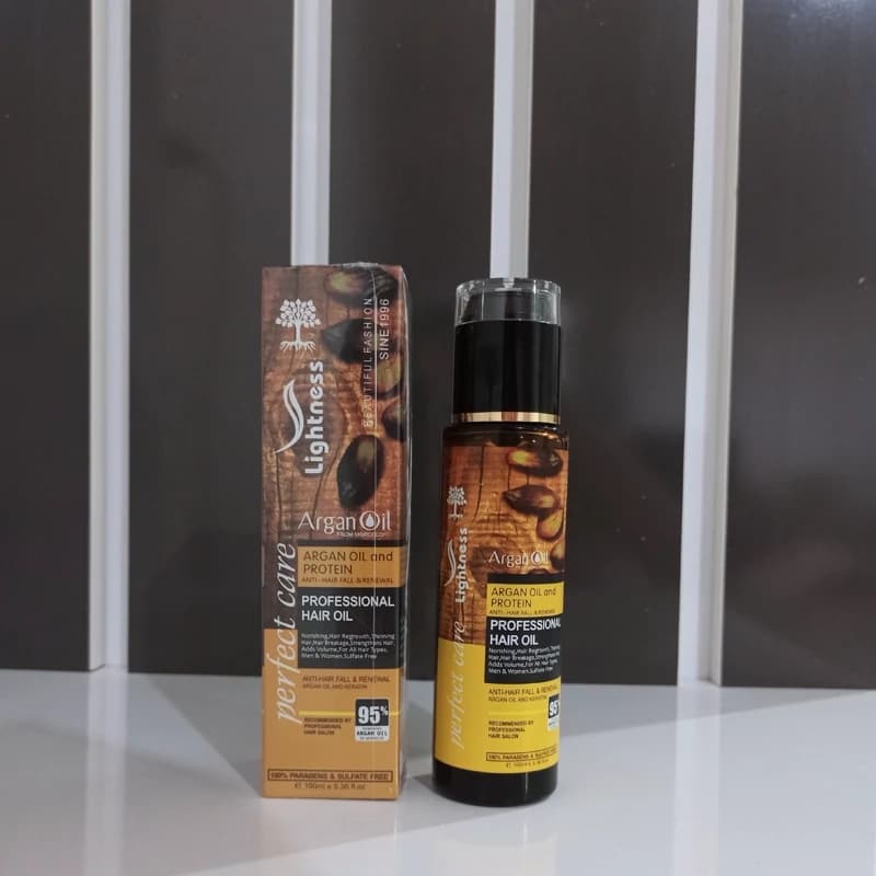 روغن آرگان لایتنس قوطی شیشه ای بدون سولفات دارای گارانتی مرجوعی 100میل