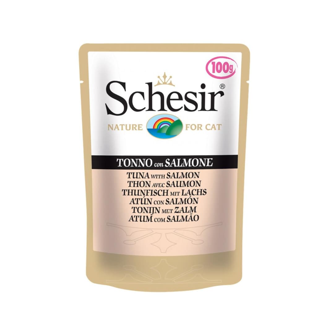 پوچ گربه شسیر با طعم ماهی تن و سالمون – Schesir Pouch Tuna With Salmon
