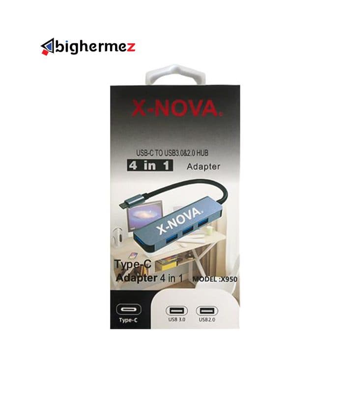 هاب 4پورت تایپ سی USB.3 ایکس نوا مدل X-950 — تصویر ۲