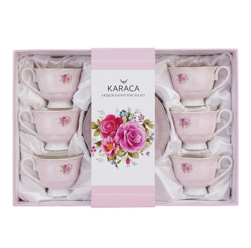 سرویس قهوه خوری 12 پارچه 6 نفره کاراجا مدل Rose — تصویر ۳