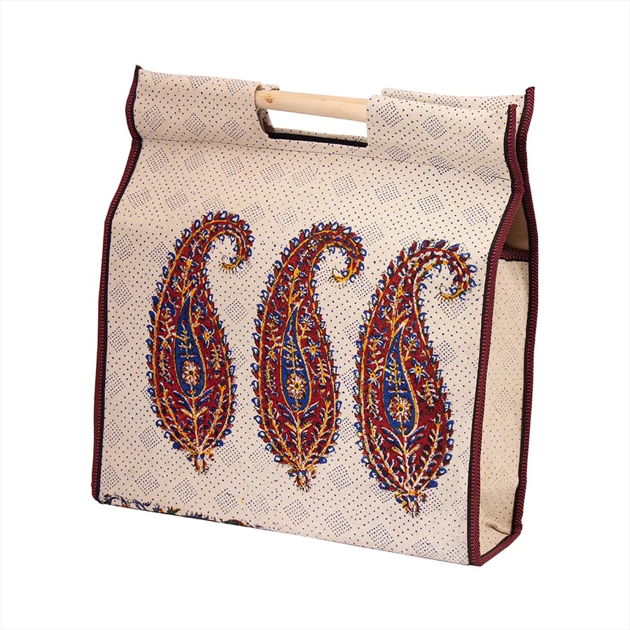 کیف 35*40 قلمکار دسته چوبی کد 02