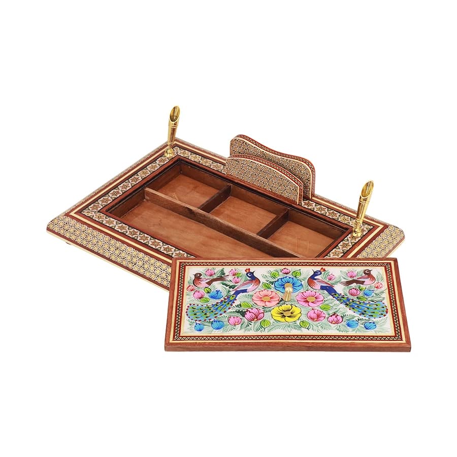 جاقلمی درب دار 20*30 خاتم نقاشی 0221 — تصویر ۲