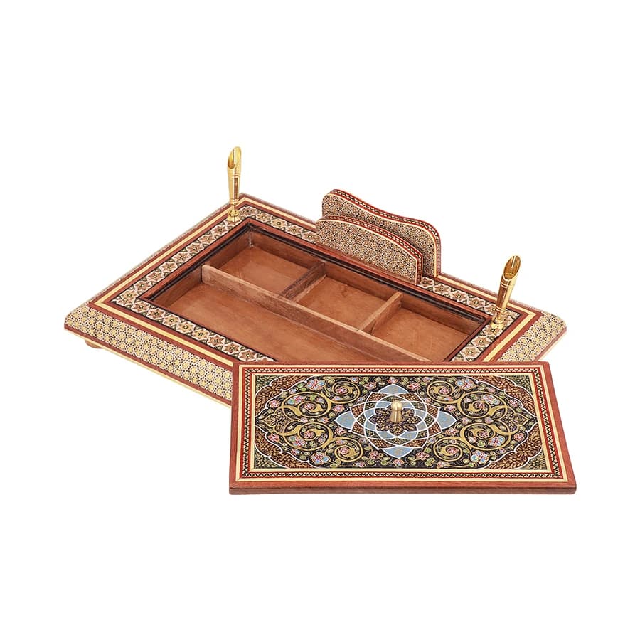 جاقلمی درب دار 20*30 خاتم نقاشی 01214 — تصویر ۲
