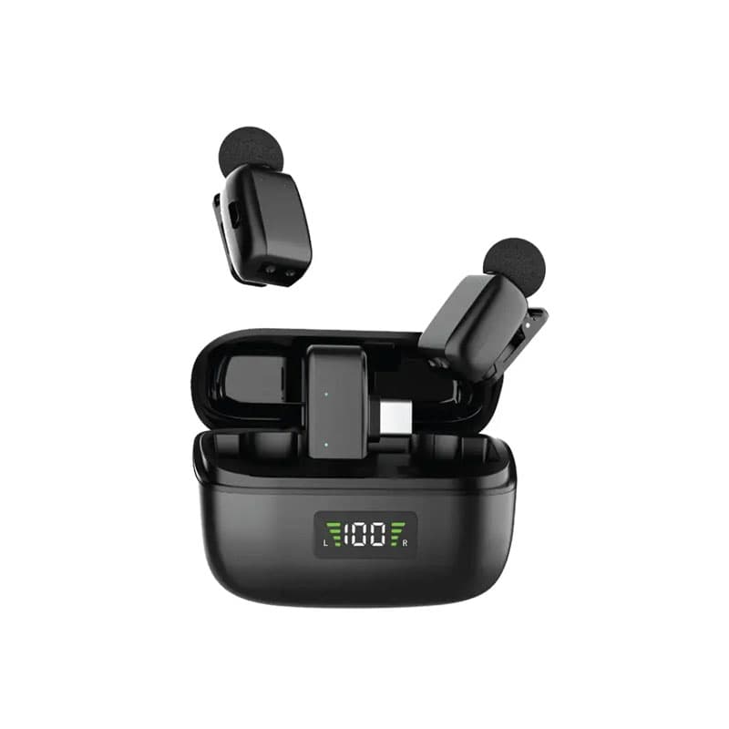 میکروفن یقه ای بیسیم شارژی 2عددی بهمراه کیس شارژ Green Lion Flex Mic Duo Type C ,Lightning 2 in1 — تصویر ۲
