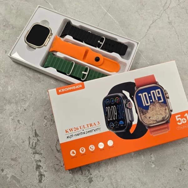 ساعت هوشمند KEQIWEAR مدل KW26 ULTRA 3 با 5 مدل بند و قابلیت اتصال به گوشی — تصویر ۴