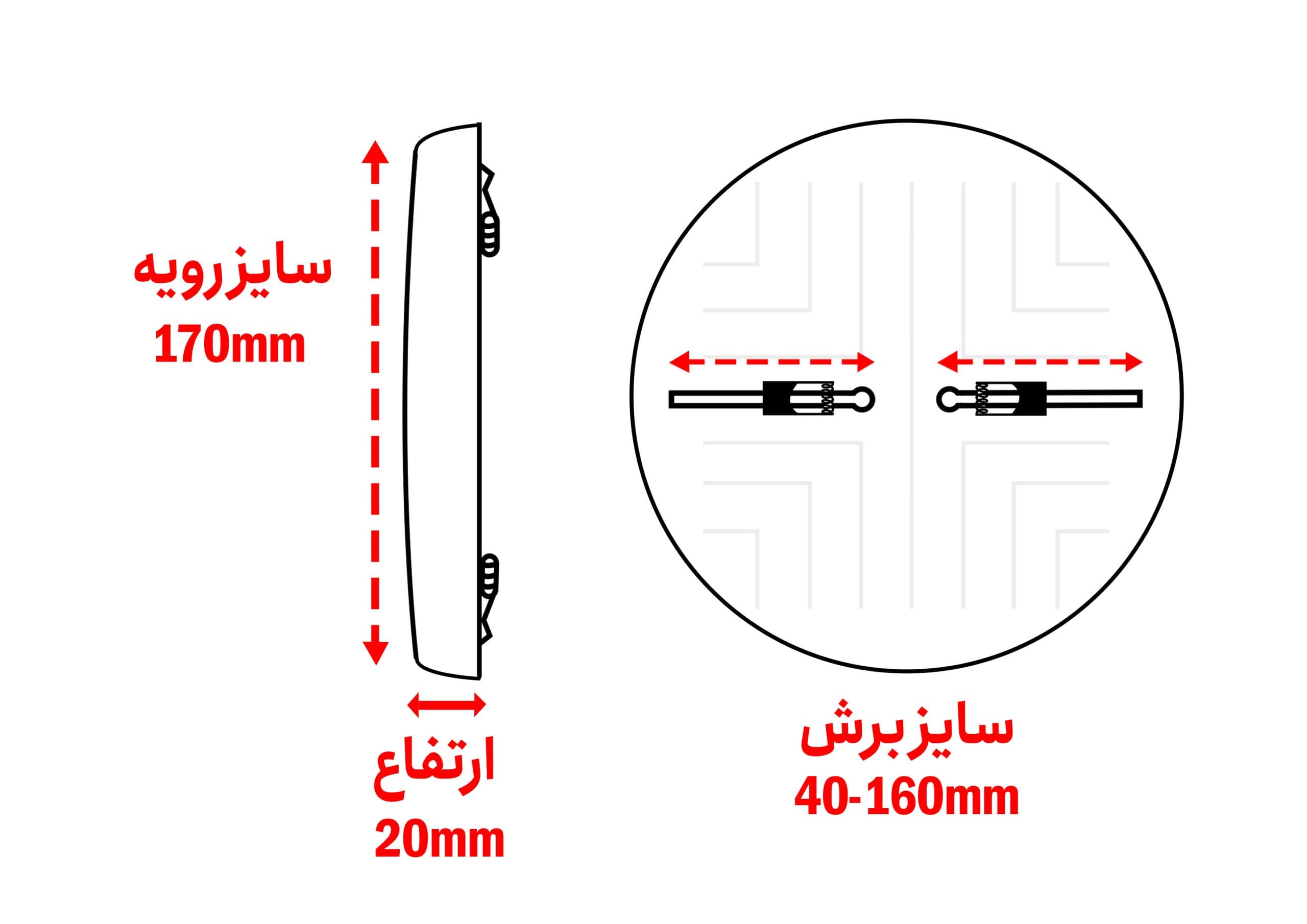 پنل24 وات LED توکار سری گیرین تمام نور فنر متغیر دایره یکتا افروز — تصویر ۲