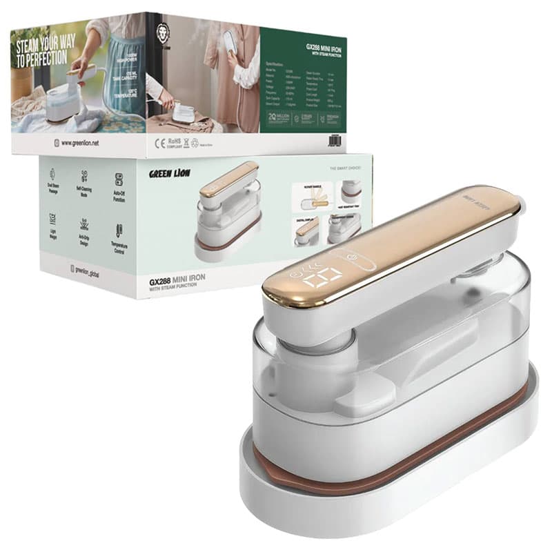 مینی اتو بخار مسافرتی دستی گرین لاین مدل Green Lion GX288 Mini Iron تاشو