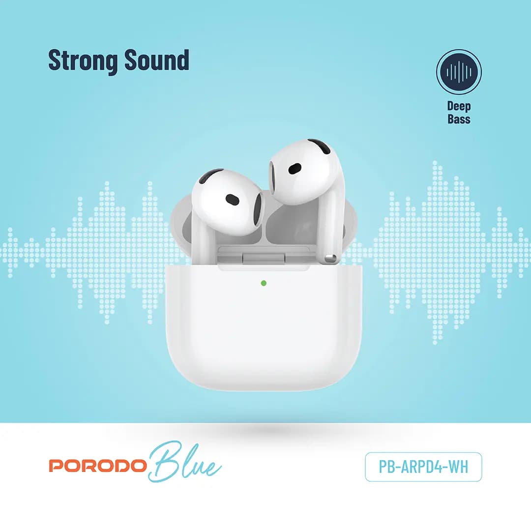 هدفون بلوتوث پرودو Porodo blue Earbuds 4 ENC — تصویر ۲