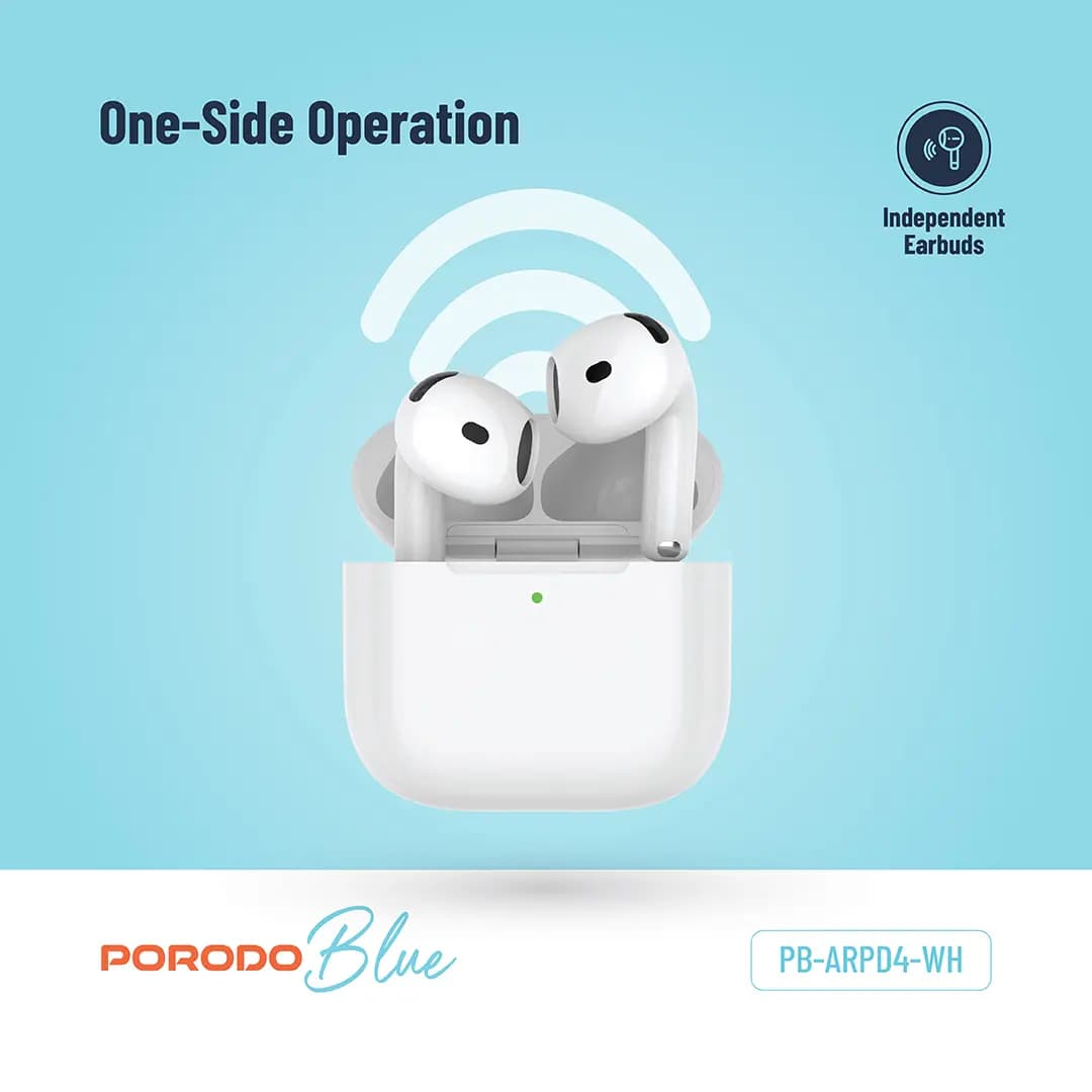 هدفون بلوتوث پرودو Porodo blue Earbuds 4 ENC — تصویر ۴