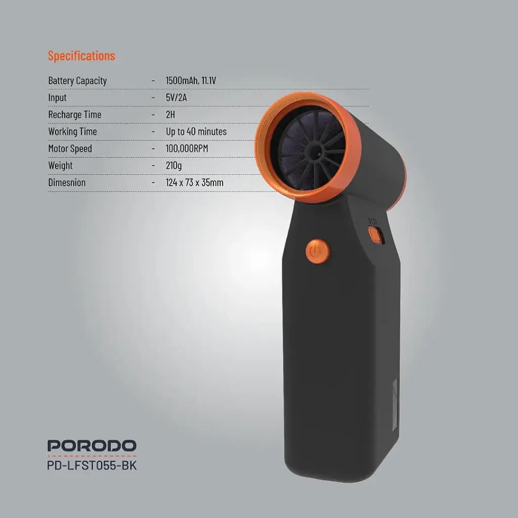 بلوور (دمنده هوا)جت فن Porodo Turbo Jet Air Blower LFS055 — تصویر ۳