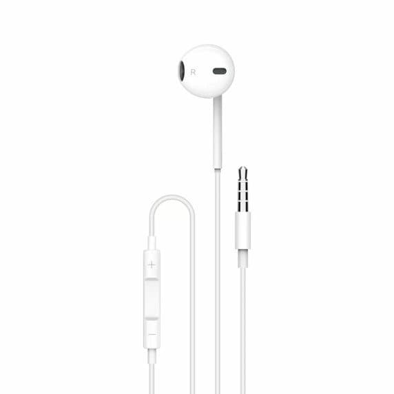 هدفون سیمدار میکروفن دار تک گوشی طرح اپل Porodo mono earphone — تصویر ۳