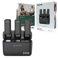 میکروفن بیسیم یقه ای شارژی 2عددی بهمراه کیس و صفحه نمایش Green Lion Duo Cast Wireless Mic Lightning