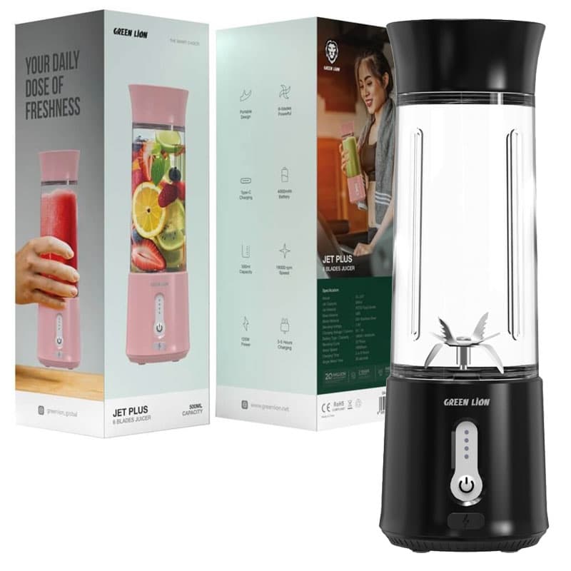 مخلوط کن و بلندر شارژی Green Lion 120W JET PLUS 6 Bladed Juicer GL-JU7 500ML