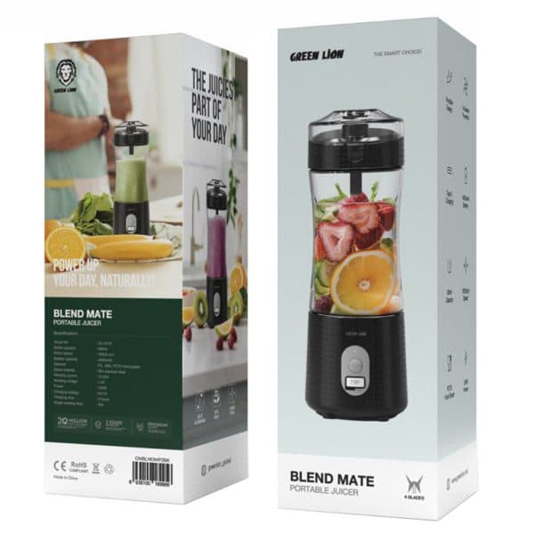 مخلوط کن و بلندر شارژی گرین لاین Green Lion Blend mate juicer GL-JU10 380ML — تصویر ۲