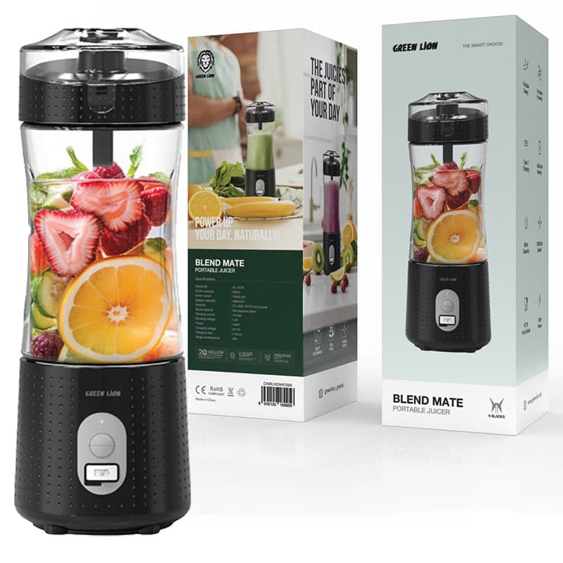 مخلوط کن و بلندر شارژی گرین لاین Green Lion Blend mate juicer GL-JU10 380ML