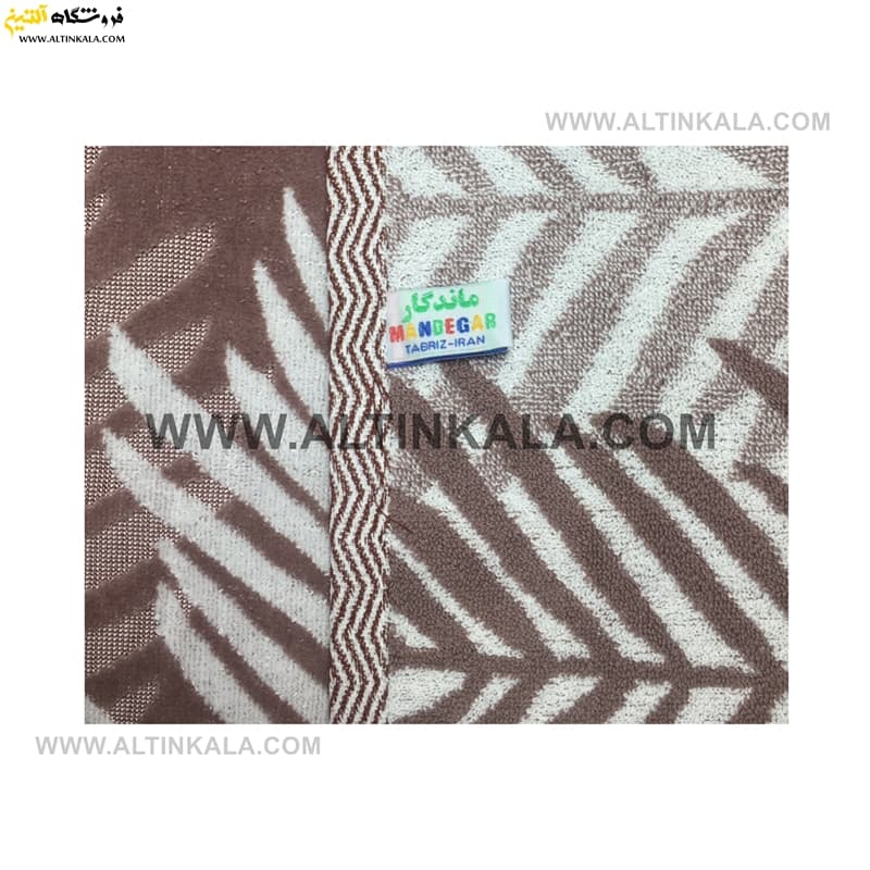 حوله حمام برند ماندگارطرح جنگل رنگ نسکافه ای سایز 100×160 — تصویر ۳