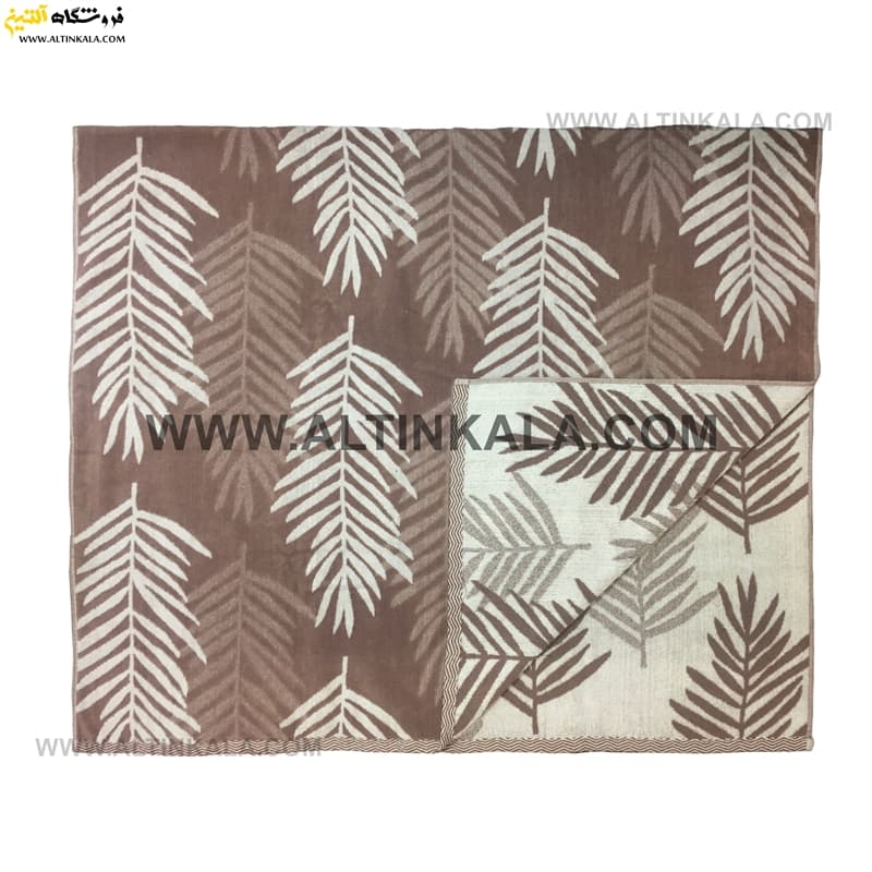 حوله حمام برند ماندگارطرح جنگل رنگ نسکافه ای سایز 100×160 — تصویر ۲