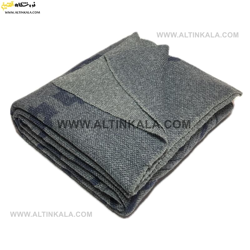 شال مبل بافت (رومبلی) سوپر (تراکم بالا) طرح پانچو سایز 150×200 طوسی — تصویر ۶