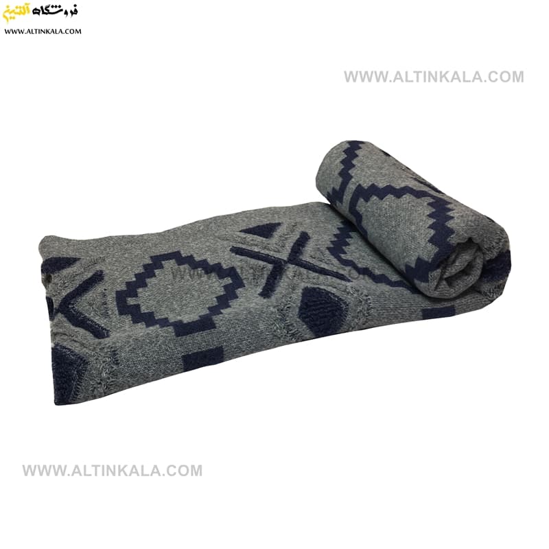 شال مبل بافت (رومبلی) سوپر (تراکم بالا) طرح پانچو سایز 150×200 طوسی — تصویر ۲