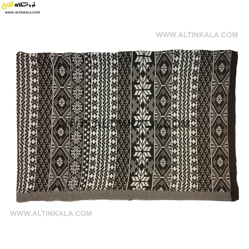 شال مبل بافت (رومبلی) سوپر (تراکم بالا) طرح نروژی سایز 150×200 شکلاتی — تصویر ۳