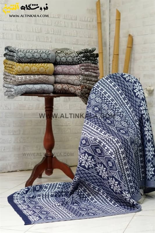 شال مبل بافت (رومبلی) سوپر (تراکم بالا) طرح نروژی سایز 150×200 شکلاتی — تصویر ۶