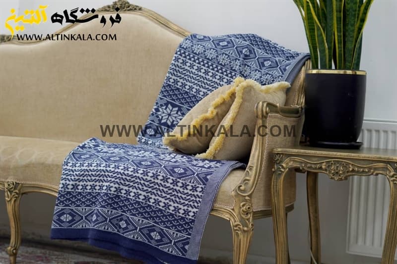 شال مبل بافت (رومبلی) سوپر (تراکم بالا) طرح نروژی سایز 150×200 شکلاتی — تصویر ۵