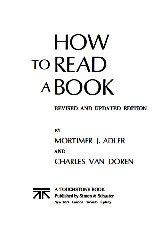 کتاب How to Read a Book (چگونه کتاب بخوانیم) نسخه انگلیسی PDF | مورتیمر جی. آدلر