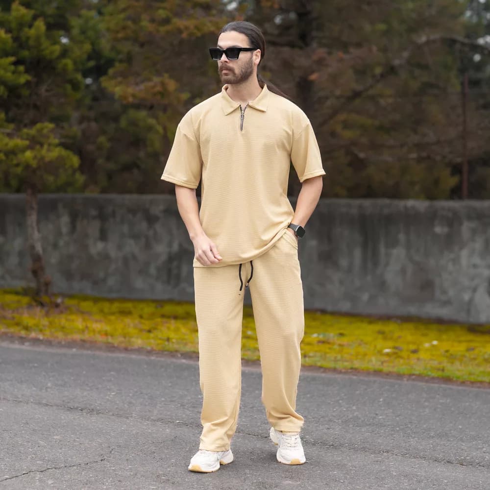 ست تیشرت نیم زیپ و شلوار مردانه کد 26764 — تصویر ۸