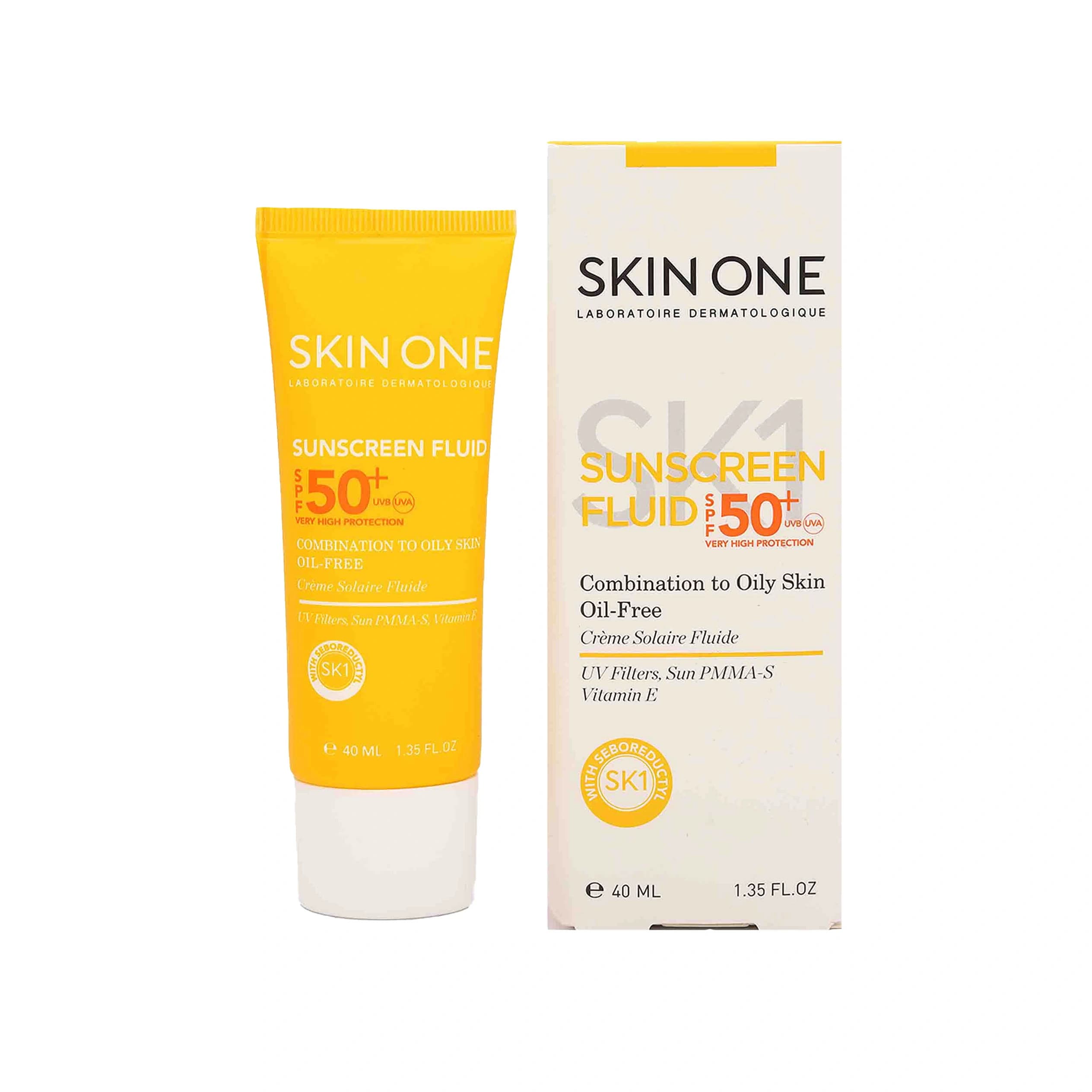 ضد آفتاب فلوئید پوست مختلط تا چرب spf50 اسکین وان
