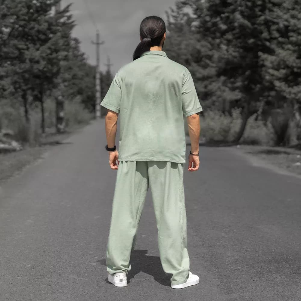ست پیراهن و شلوار مردانه لینن تیفانی کد 29735 — تصویر ۷