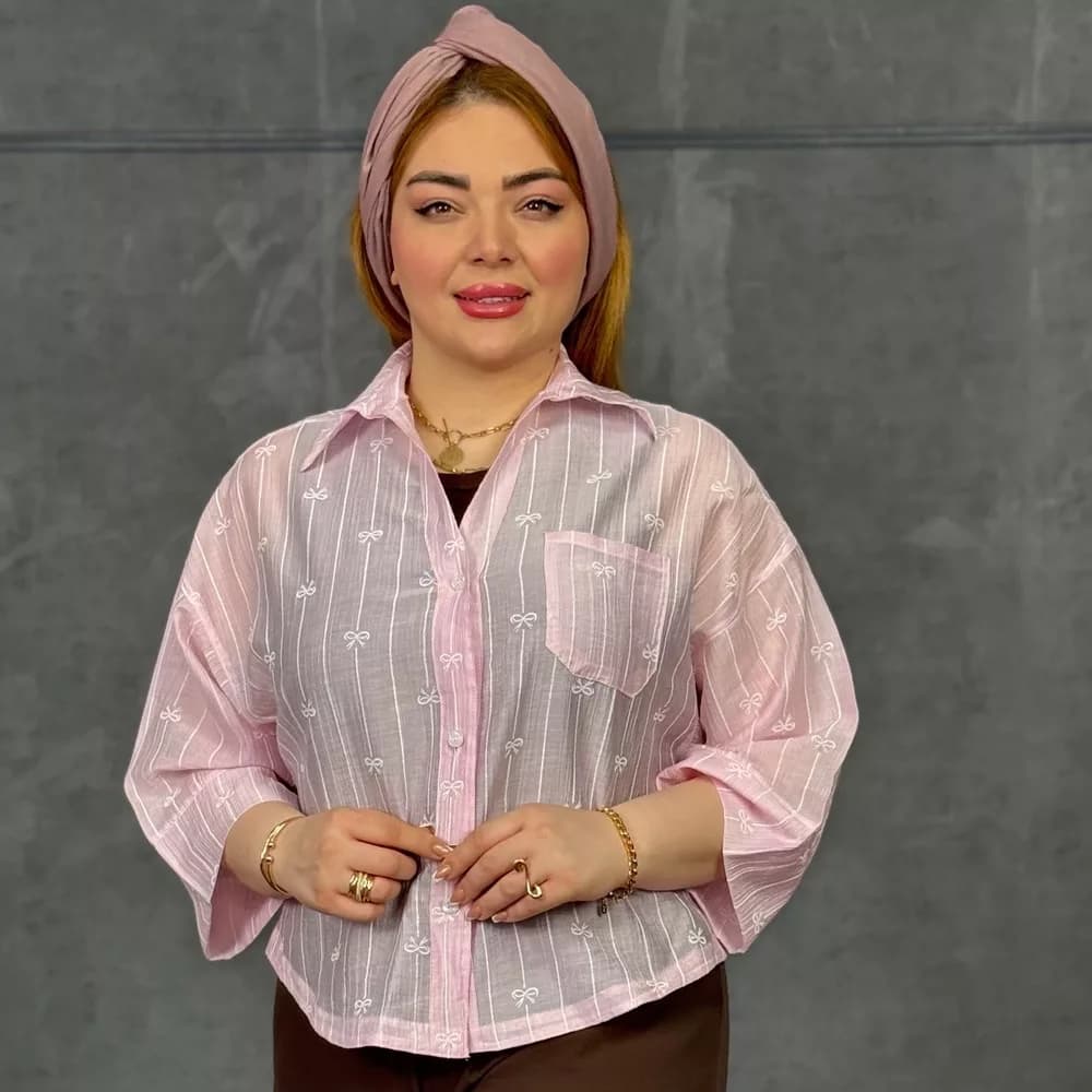 شومیز دخترانه پاپیون کد 29725 — تصویر ۴