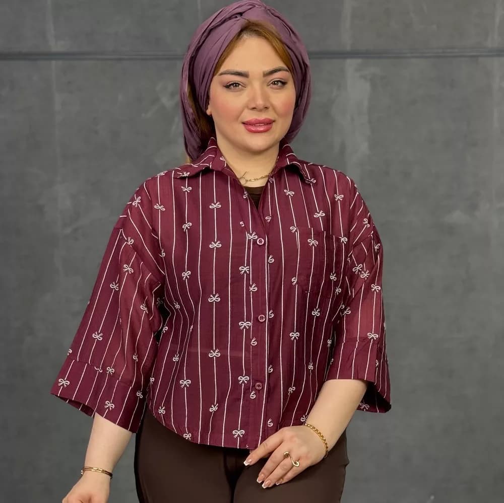 شومیز دخترانه پاپیون کد 29725 — تصویر ۳