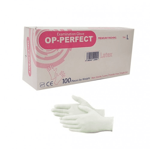 دستکش لاتکس بدون پودر حریر OP PERFECT