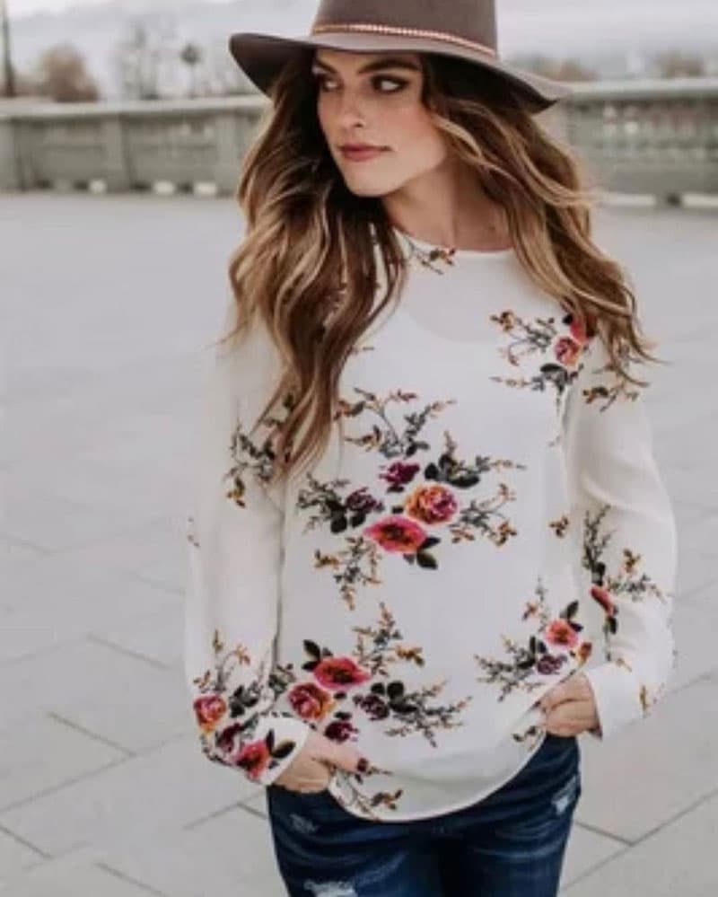شومیز با طرح گلدار