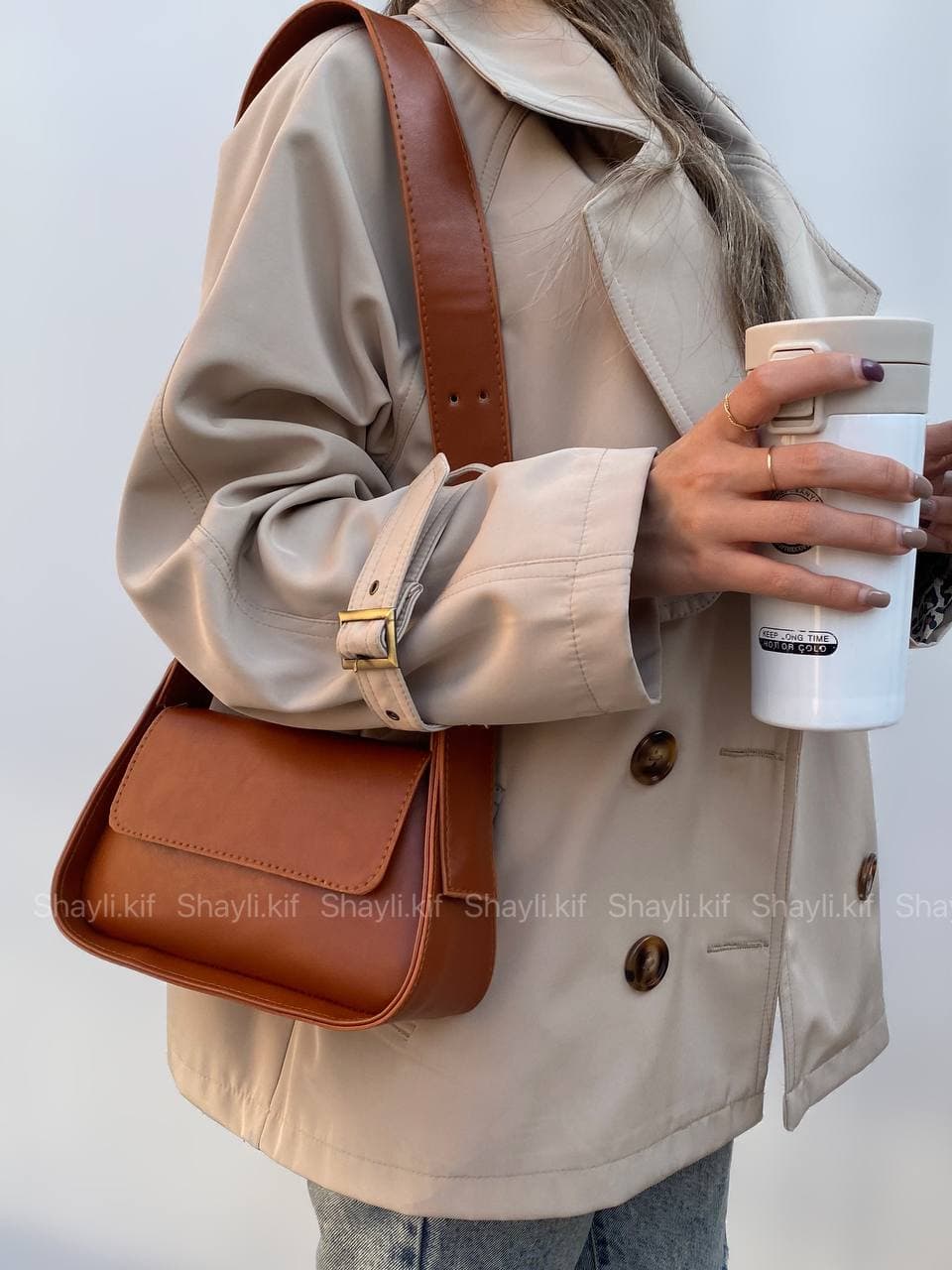 کیف مینیمال دوشی زنانه مدل ساراسا — تصویر ۵