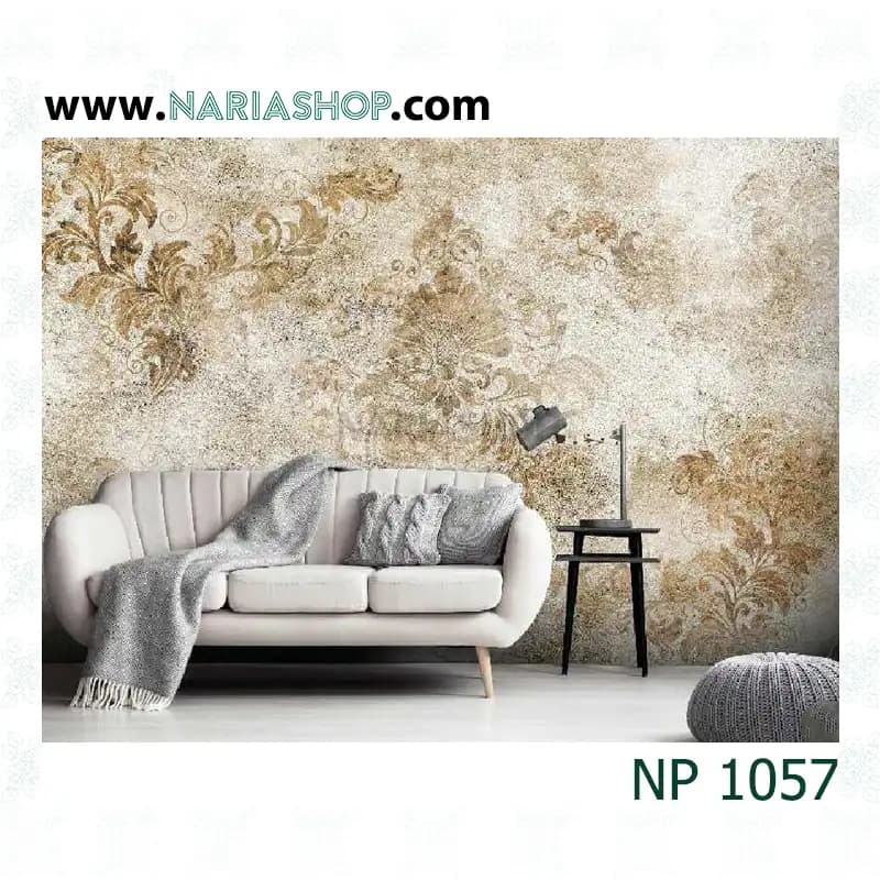 پوستر دیواری کلاسیک طوسی طلایی NP1057
