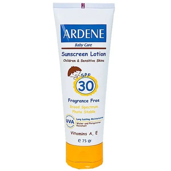 لوسیون ضد آفتاب کودکان آردن مدل SPF30 وزن ۷۵ گرم