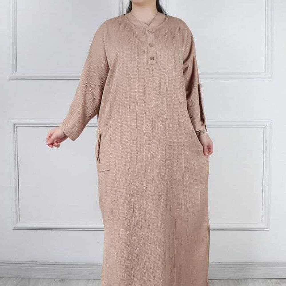 پیراهن ساحلی مانتویی کفتان کوک دوزی/کد2158