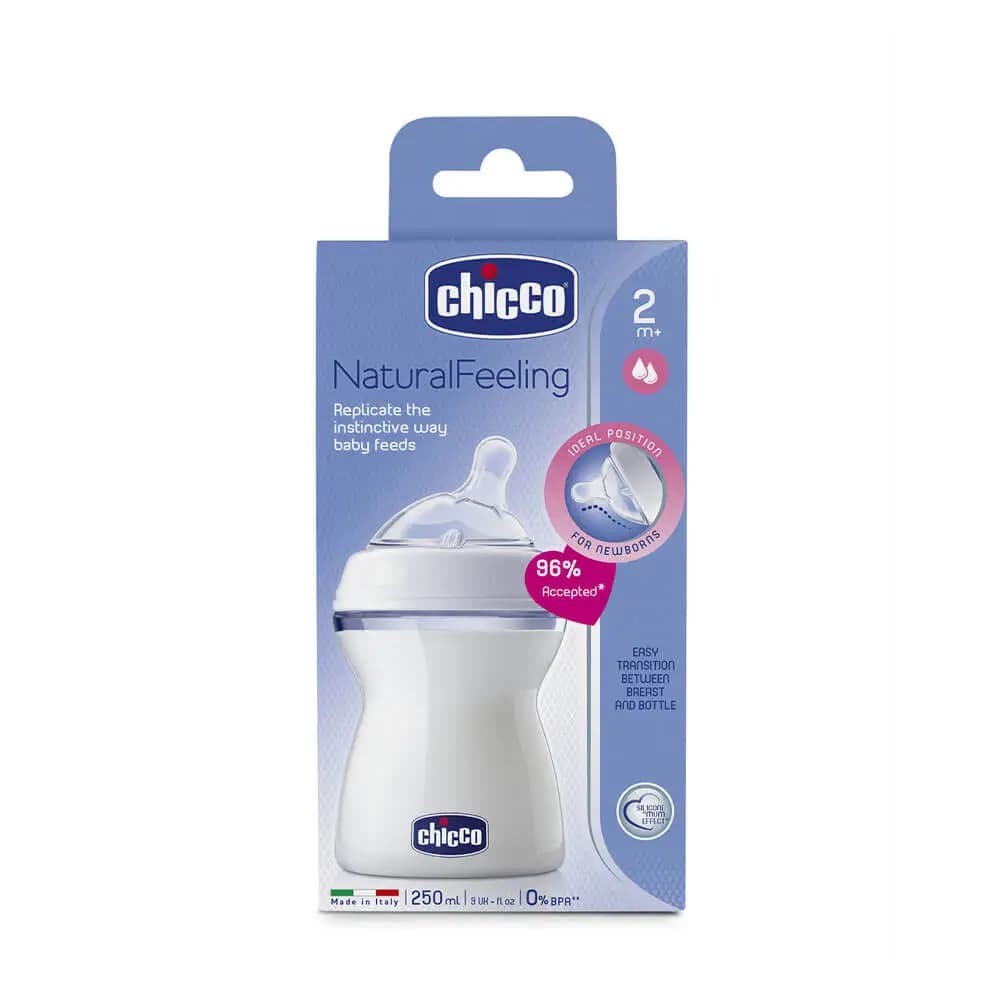 شیشه شیر نچرال فیلینگ چیکو Chicco حجم 250 میلی لیتر — تصویر ۲