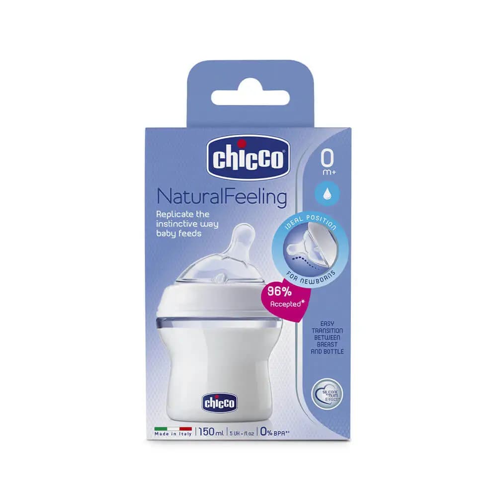 شیشه شیر نچرال فیلینگ چیکو Chicco حجم 150 میلی لیتر — تصویر ۲