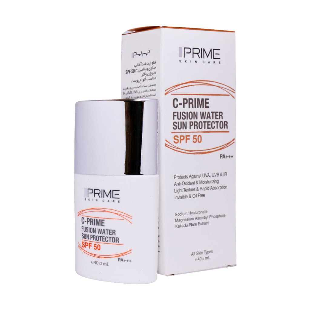 فلوئید ضد آفتاب SPF۵۰ فیوژن واتر پرایم حاوی ویتامین C