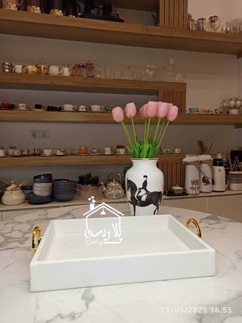 سینی چرم سفید سایز کوچک ۴۶۲۶۰ — تصویر ۲