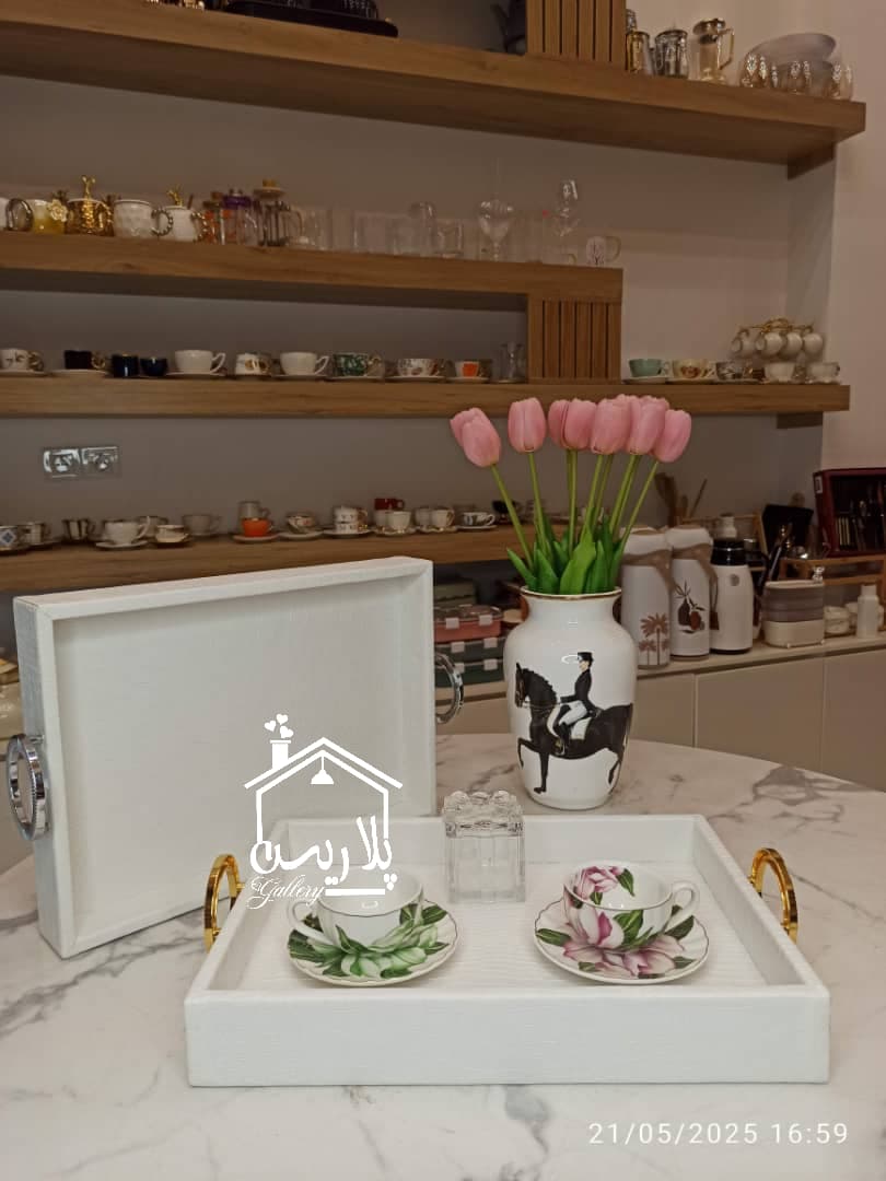 سینی چرم سفید سایز کوچک ۴۶۲۶۰