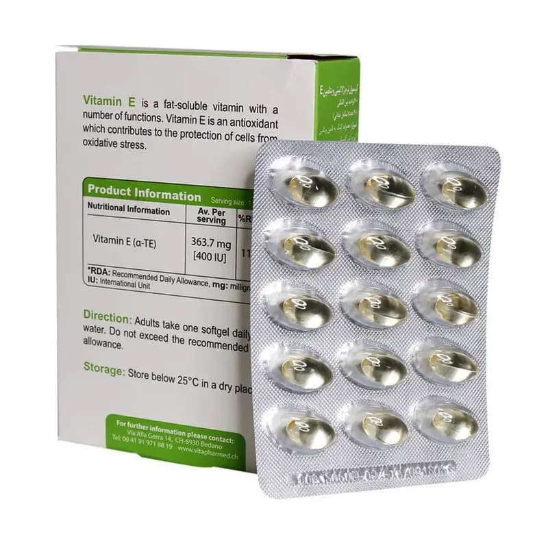 کپسول نرم ژلاتینی ویتامین E 400 واحد ویواتیون بسته 30 عددی — تصویر ۲