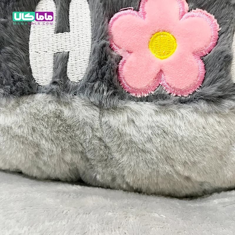 عروسک گربه پتوبالشتی طوسی مدل دست گرم کن 50 سانتیمتر — تصویر ۶