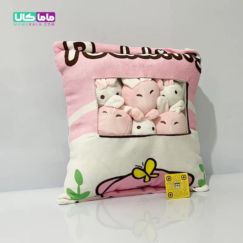 بالشت عروسکی بچه دار مدل پودینگ خوک 45 سانتیمتر — تصویر ۲