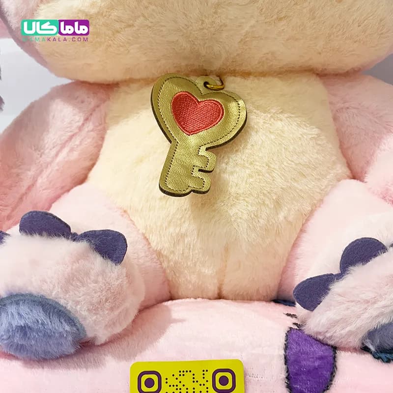 عروسک استیج آنجل پتو طرح دار صورتی مدل کلید 50 سانتیمتر — تصویر ۵