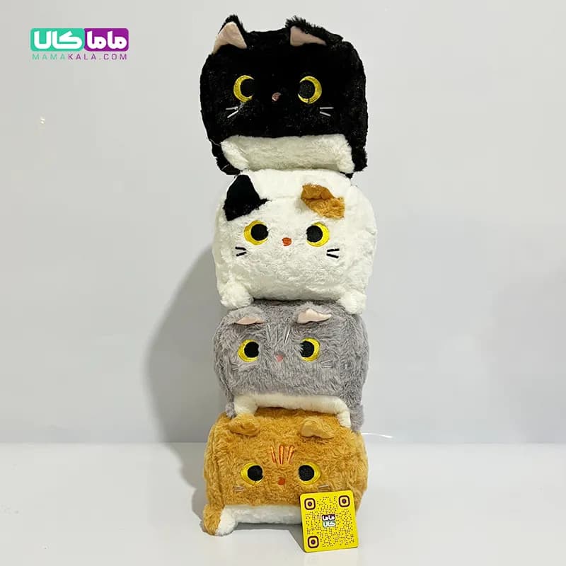 عروسک گربه مکعبی طوسی 25 سانتیمتر — تصویر ۷